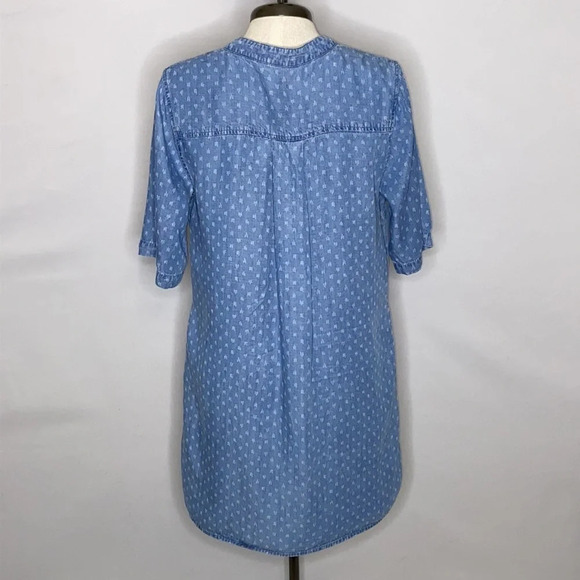 Philosophy Tencel Popover Lace Up Shirt Dress in Raindrop Print - Medium - Picture 3 of 7